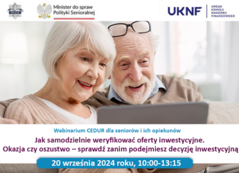 WEBINARIUM DLA SENIORÓW – 20 WRZEŚNIA