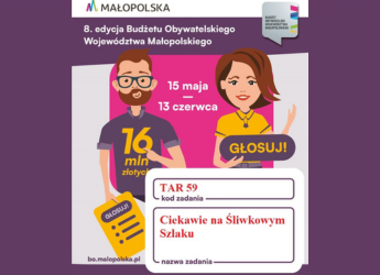 GŁOSUJ NA ŚLIWKOWY SZLAK W BUDŻECIE OBYWATELSKIM WOJEWÓDZTWA MAŁOPOLSKIEGO!