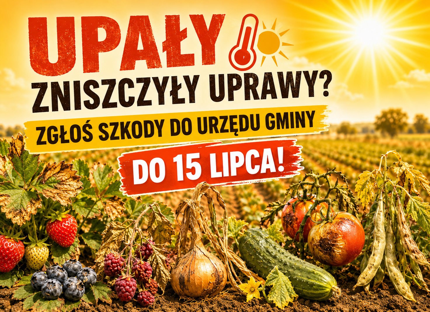 CZERWCOWE UPAŁY ZNISZCZYŁY UPRAWY? ZGŁOŚ PONIESIONE STRATY
