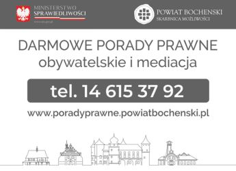 POTRZEBUJESZ PORADY PRAWNEJ? SKORZYSTAJ Z BEZPŁATNEJ POMOCY