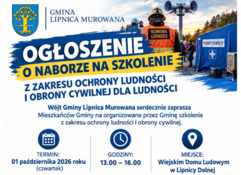 OGŁOSZENIE O NABORZE NA SZKOLENIE Z ZAKRESU OCHRONY LUDNOŚCI I OBRONY CYWILNEJ DLA LUDNOŚCI